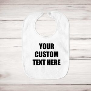 Personalised Text - Novelty Bibs - Blue Bubble - Image 1 of 4