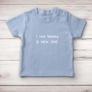 I Tore Mummy A New One - Rude Baby T-Shirts - Blue Bubble - Image 2 of 4