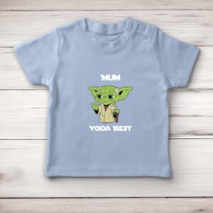 Mum Yoda Best - Geeky Baby T-Shirts - Blue Bubble - Image 2 of 4