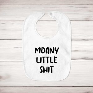 Moany Little Shit - Rude Bibs - Blue Bubble - Image 1 of 4